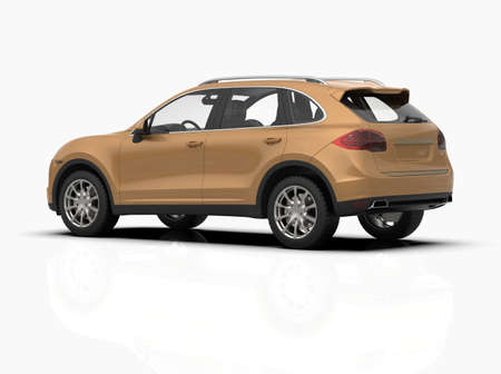 Generic and Brandless Luxury SUV Isolated on White 3d Illustration, Contemporary SUV Studio, Dealership Automobile Industry, Auto Transport, Infographics Automotive Background, City Vehicle Templateの写真素材