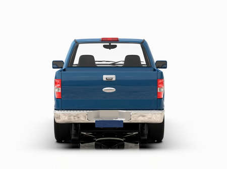 Generic and Brandless Pickup TruckÂ with Enclosed CabinÂ Isolated on White 3d Illustration, Contemporary Light-Duty Truck Studio, Utility Vehicle UteÂ Auto Transport, PickupÂ Open Cargo AreaÂ Vehicle Signの写真素材