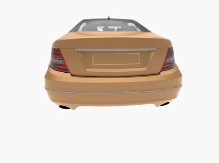 Generic and Brandless Car Isolated on White 3d Illustration, ContemporaryÂ SedanÂ Studio,Â Dealership Automobile Industry, Auto Transport, Infographics Automotive Background, City Vehicle Templateの写真素材