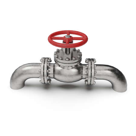 Pressure Manual Gate Valve for Piping Work, Refinery Plant Equipment for Pipe Line Oil and Gas Valves at Gas Plant Pressure Safety Valve, Petroleum Fuel Industry Transportation Line, Steel Pipelinesの写真素材