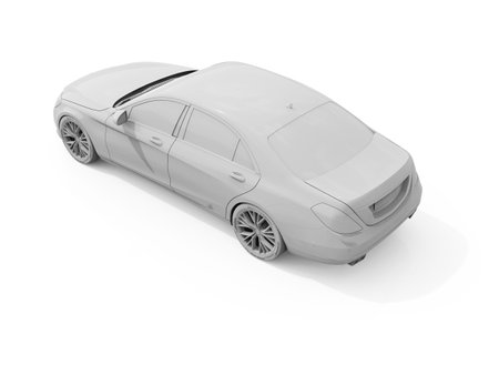 Car White Blank Template, 3d White Car Icon with Shadow, Business Sedan Car on White Background, Car Isolated, Automobile Isolated, Automobile Service Sign, Auto Body, Automobile Industry,Â 3d renderの写真素材