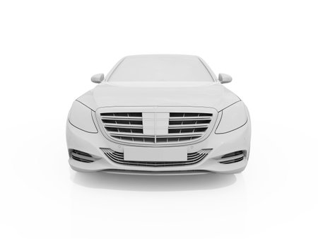 Car White Blank Template, 3d White Car Icon with Shadow, Business Sedan Car on White Background, Car Isolated, Automobile Isolated, Automobile Service Sign, Auto Body, Automobile Industry,Â 3d renderの写真素材