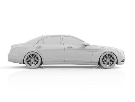 Car White Blank Template, 3d White Car Icon with Shadow, Business Sedan Car on White Background, Car Isolated, Automobile Isolated, Automobile Service Sign, Auto Body, Automobile Industry,Â 3d renderの写真素材