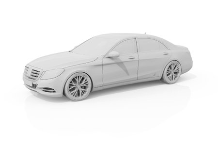 Car White Blank Template, 3d White Car Icon with Shadow, Business Sedan Car on White Background, Car Isolated, Automobile Isolated, Automobile Service Sign, Auto Body, Automobile Industry,Â 3d renderの写真素材