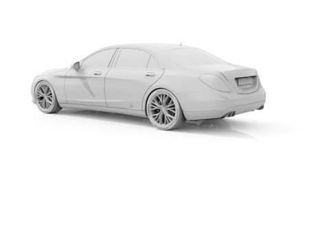 Car White Blank Template, 3d White Car Icon with Shadow, Business Sedan Car on White Background, Car Isolated, Automobile Isolated, Automobile Service Sign, Auto Body, Automobile Industry,Â 3d renderの写真素材