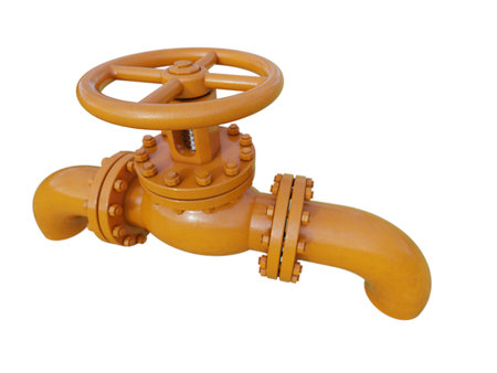 Pressure Manual Gate Valve is a Device that Regulates, Directs or Controls the Flow of a Fluid like Gases, Liquids by Opening, Closing, or Partially Obstructing Various Passageways, 3D Illustrationの写真素材