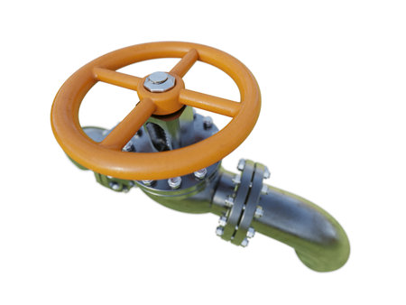 Pressure Manual Gate Valve is a Device that Regulates, Directs or Controls the Flow of a Fluid like Gases, Liquids by Opening, Closing, or Partially Obstructing Various Passageways, 3D Illustrationの写真素材