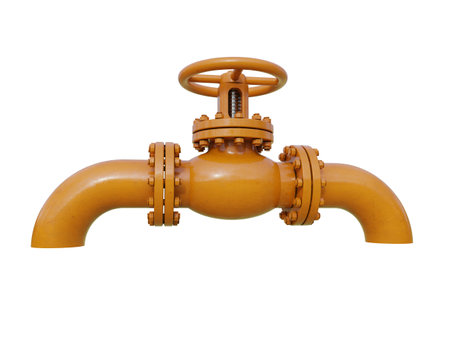 Pressure Manual Gate Valve is a Device that Regulates, Directs or Controls the Flow of a Fluid like Gases, Liquids by Opening, Closing, or Partially Obstructing Various Passageways, 3D Illustrationの写真素材