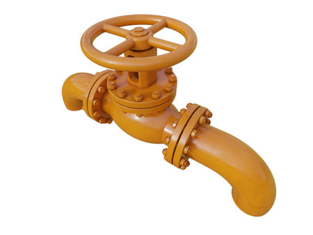 Pressure Manual Gate Valve is a Device that Regulates, Directs or Controls the Flow of a Fluid like Gases, Liquids by Opening, Closing, or Partially Obstructing Various Passageways, 3D Illustrationの写真素材