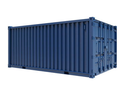Shipping Cargo Container for Logistics and Transportation Isolated, Cargo Box from Ship,Â Delivery, Shipping Freight TransportationÂ of Merchandise,Â for Storage, Export and Import, 3d renderの写真素材