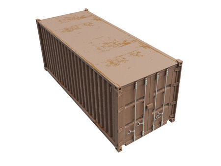 Shipping Cargo Container for Logistics and Transportation Isolated, Cargo Box from Ship,Â Delivery, Shipping Freight TransportationÂ of Merchandise,Â for Storage, Export and Import, 3d renderの写真素材