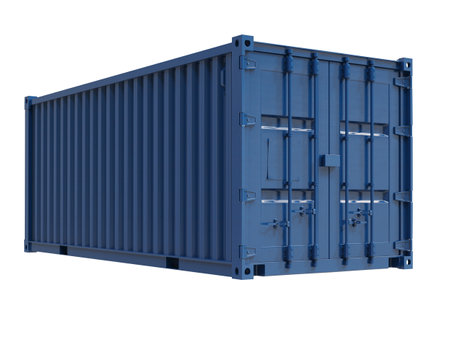 Shipping Cargo Container for Logistics and Transportation Isolated, Cargo Box from Ship,Â Delivery, Shipping Freight TransportationÂ of Merchandise,Â for Storage, Export and Import, 3d renderの写真素材