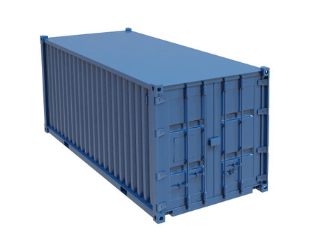 Shipping Cargo Container for Logistics and Transportation Isolated, Cargo Box from Ship,Â Delivery, Shipping Freight TransportationÂ of Merchandise,Â for Storage, Export and Import, 3d renderの写真素材