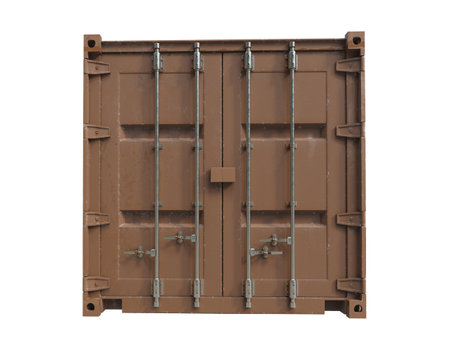 Shipping Cargo Container for Logistics and Transportation Isolated, Cargo Box from Ship,Â Delivery, Shipping Freight TransportationÂ of Merchandise,Â for Storage, Export and Import, 3d renderの写真素材