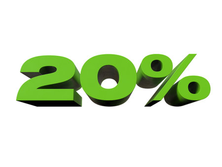 3d Render: 20% Percent Discount 3d Sign on Light Background, Special Offer 20% Discount Tag, Sale Up to 20 Percent Off, Twenty Percent Letters Sale Symbol, Special Offer Label, Sticker, Tagの写真素材