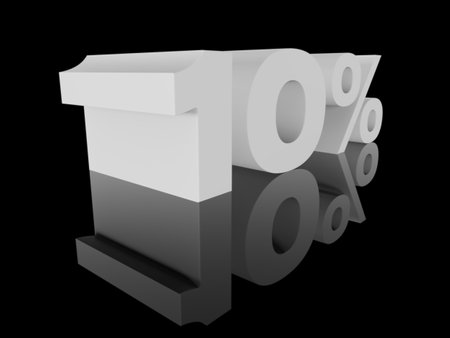 3d Illustration: 10 Percent Sign, Economic Crisis, Financial Crash, 10% Percent Discount 3d Sign, Special Offer 10% Discount Tag, Sale Up to 10 Percent Offの写真素材
