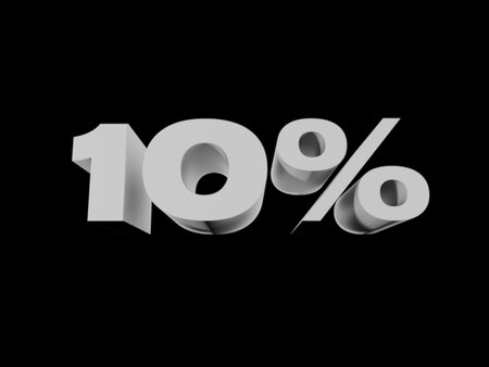 3d Illustration: 10 Percent Sign, Economic Crisis, Financial Crash, 10% Percent Discount 3d Sign, Special Offer 10% Discount Tag, Sale Up to 10 Percent Offの写真素材