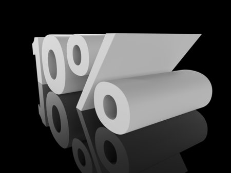3d Illustration: 10 Percent Sign, Economic Crisis, Financial Crash, 10% Percent Discount 3d Sign, Special Offer 10% Discount Tag, Sale Up to 10 Percent Offの写真素材