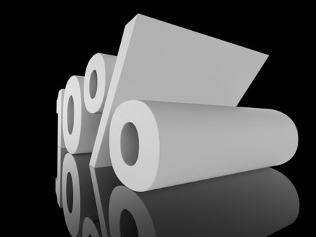 3d Illustration: 10 Percent Sign, Economic Crisis, Financial Crash, 10% Percent Discount 3d Sign, Special Offer 10% Discount Tag, Sale Up to 10 Percent Offの写真素材
