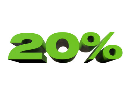 3d Render: 20% Percent Discount 3d Sign on Light Background, Special Offer 20% Discount Tag, Sale Up to 20 Percent Off, Twenty Percent Letters Sale Symbol, Special Offer Label, Sticker, Tagの写真素材