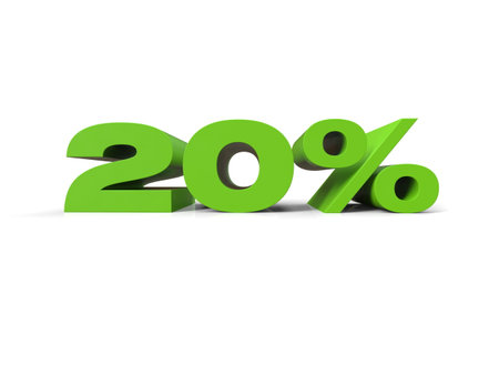 3d Render: 20% Percent Discount 3d Sign on Light Background, Special Offer 20% Discount Tag, Sale Up to 20 Percent Off, Twenty Percent Letters Sale Symbol, Special Offer Label, Sticker, Tagの写真素材