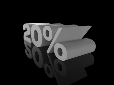 3d Render: 20% Percent Discount 3d Sign on Light Background, Special Offer 20% Discount Tag, Sale Up to 20 Percent Off, Twenty Percent Letters Sale Symbol, Special Offer Label, Sticker, Tagの写真素材