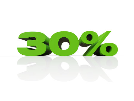 3d Illustration: 30 Percent Sign, Economic Crisis, Financial Crash, 30% Percent Discount 3d Sign, Special Offer 30% Discount Tag, Sale Up to 30 Percent Offの写真素材
