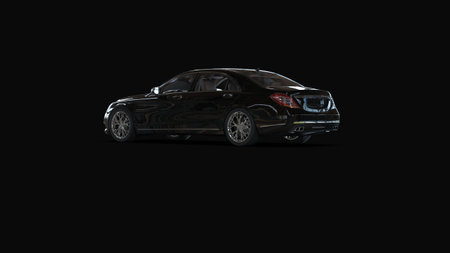 3d render: Car Black Blank Template, 3d Black Car Icon with Shadow, Business Sedan Car on Black Background, Car Isolated, Automobile Isolated, Automobile Service Sign, Auto Body, Automobile Industryの写真素材