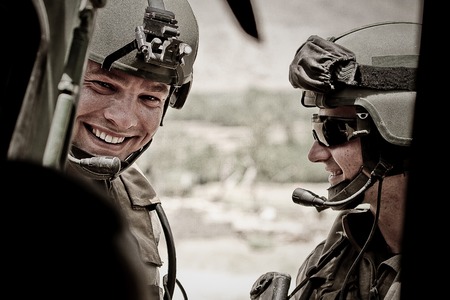 Kabul, Afghanistan - March 14, 2011. Legionnaires of the French foreign legion in combat ammunition...