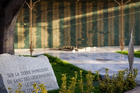 Calvi, Corsica - May 16, 2011. Monument in the 2nd parachute regiment of the French foreign legion in memory of the legionnaires who died while performing the duty.のeditorial素材