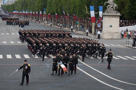 Paris, France - July 14, 2012. Soldiers from the French Foreign Legion march during the annual...