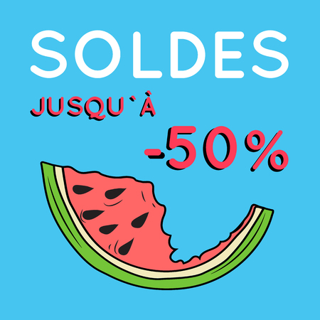 Summer sale background with watermelon. Summer sale banner.のイラスト素材
