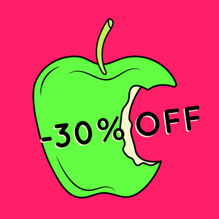 Summer sale background with apple. Summer sale banner.のイラスト素材