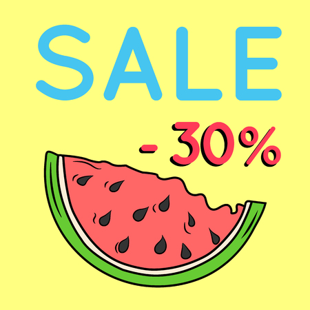 Summer sale background with watermelonのイラスト素材