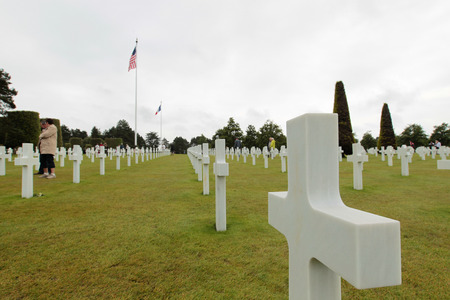 France, Normandy, June 6, 2011 - Graves of soldiers who died during the military operation in 1944 during the landing of the Allies in Normandy.のeditorial素材