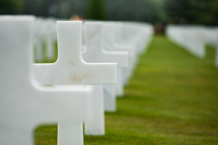 France, Normandy, June 6, 2011 - Graves of soldiers who died during the military operation in 1944 during the landing of the Allies in Normandy.のeditorial素材