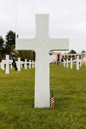 France, Normandy, June 6, 2011 - Graves of soldiers who died during the military operation in 1944 in Normandy.のeditorial素材