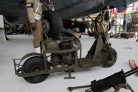 France, Normandy, June 6, 2011 - Motorcycle, which was used by the Allies during the operation in Normandy in 1944.のeditorial素材