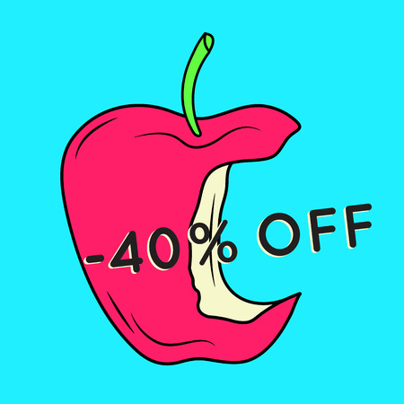 Summer sale background with apple. Summer sale banner.のイラスト素材