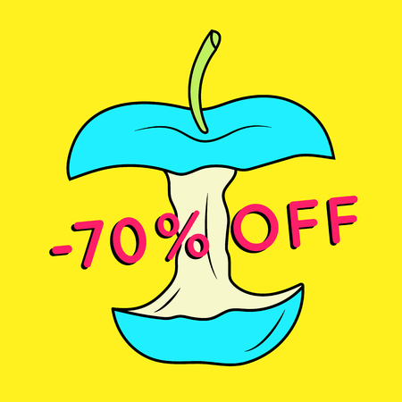 Summer sale background with apple. Summer sale banner.のイラスト素材