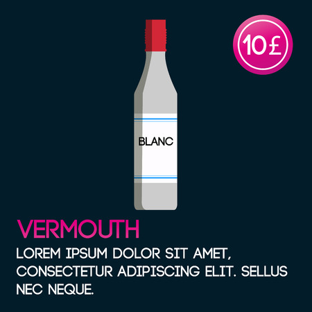 Vermouth card template with price and flat backgroundのイラスト素材