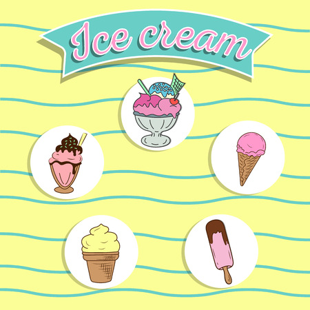 Vintage ice cream poster designのイラスト素材
