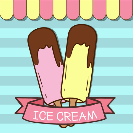 Vintage ice cream poster designのイラスト素材