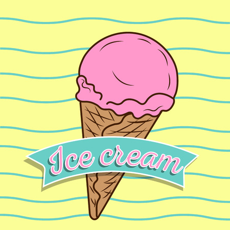 Vintage ice cream poster designのイラスト素材