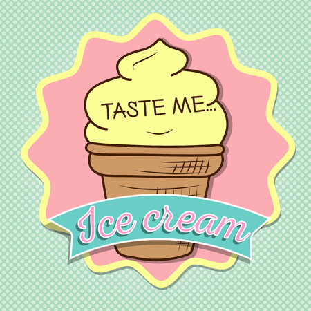 Vintage ice cream poster designのイラスト素材