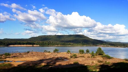 River and mountainの写真素材