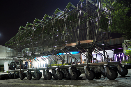 Supermarket card in the parkingの写真素材