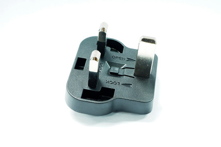 Black adapter in the white background