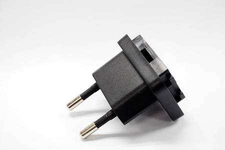 Black adapter in the white background