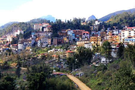 Colour building in sapa townの写真素材